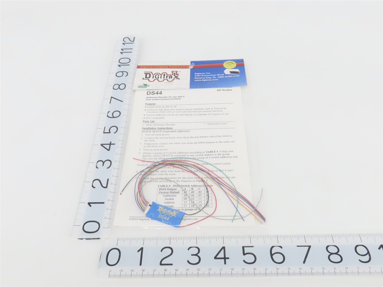 Digitrax DS44 Stationary DCC Decoder for Slow Motion Turnout Switch Machines