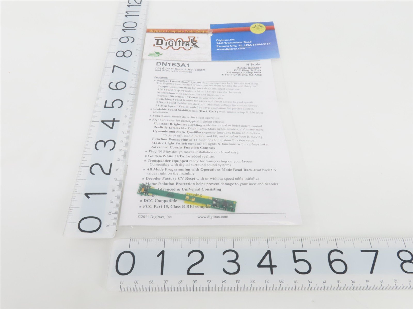 Digitrax DN163A1 DCC Mobile Decoder for N Scale Atlas SD60, SD60M & SD50 Diesels