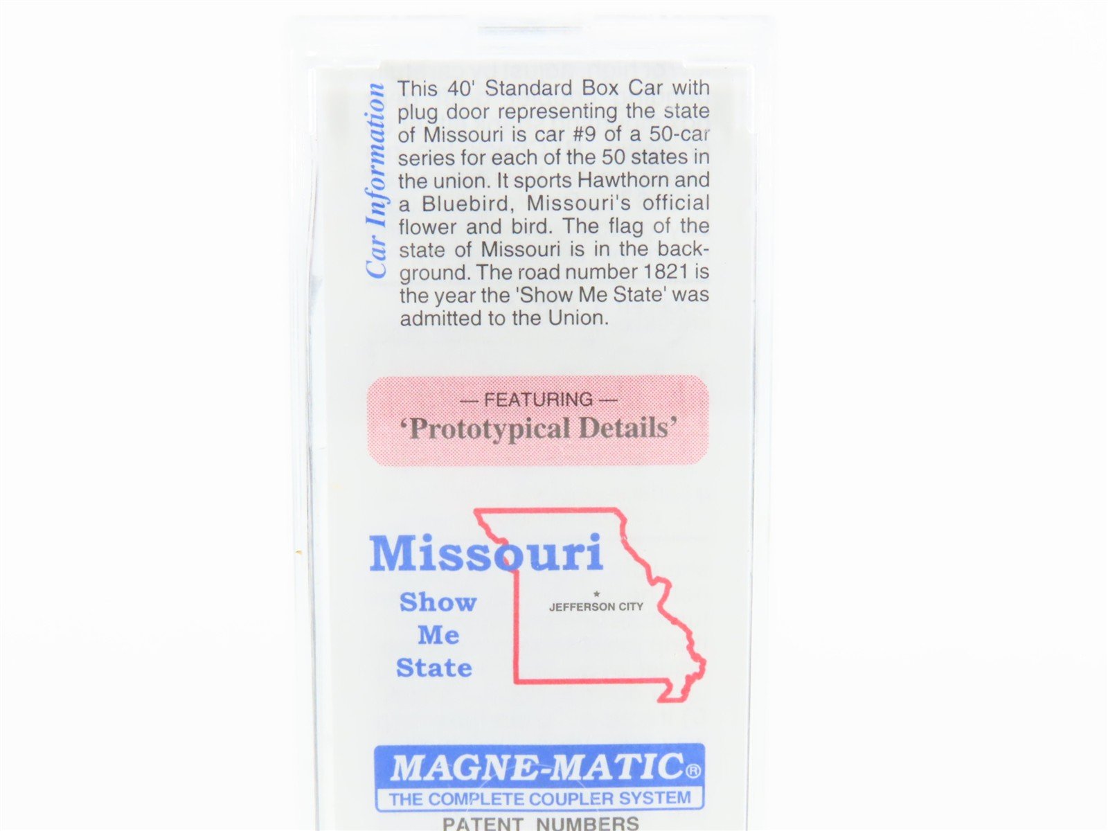 N Scale Micro-Trains MTL 21373 MO Missouri State 40' Plug Door Box Car #1821