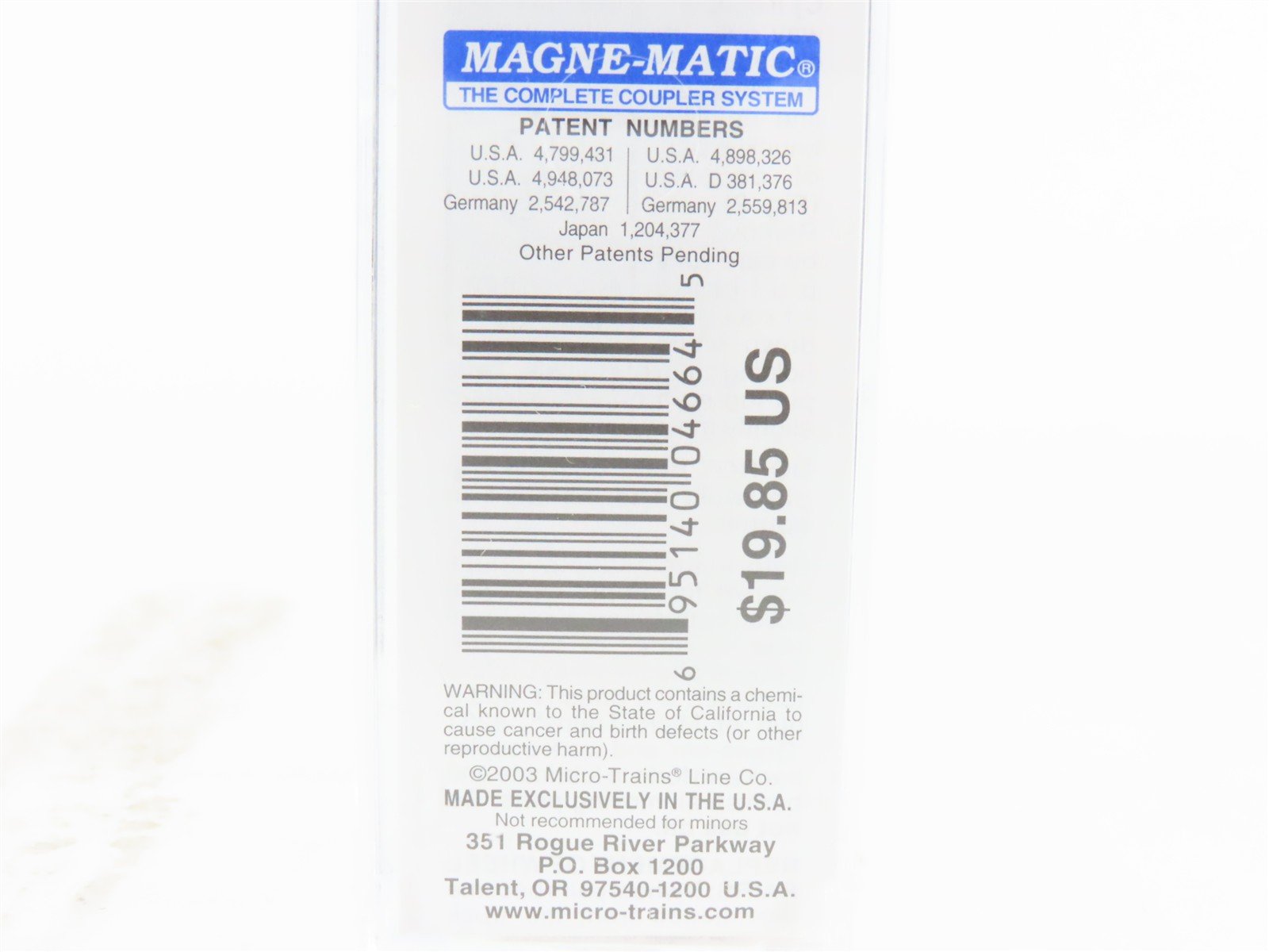 N Scale Micro-Trains MTL 21373 MO Missouri State 40' Plug Door Box Car #1821