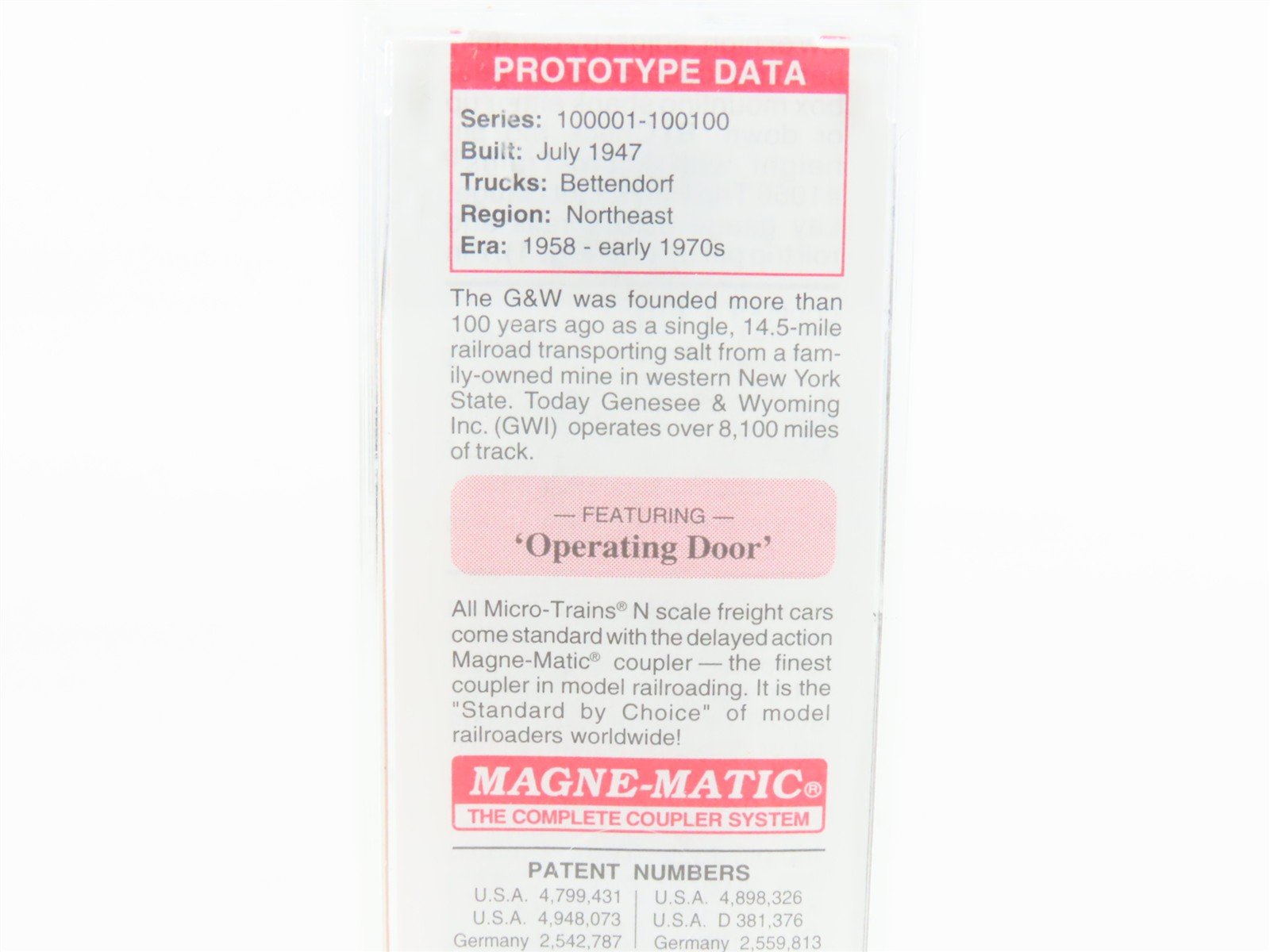 N Scale Micro-Trains MTL 02000706 GNW Genesee & Wyoming 40' Box Car #100079