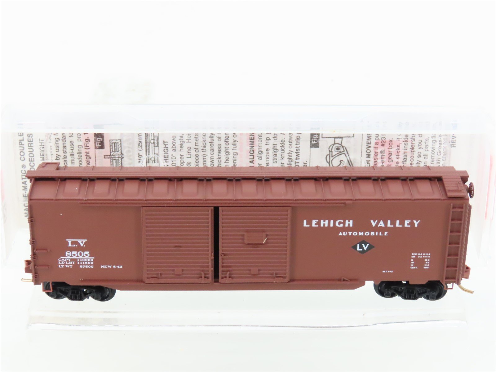 N Scale Micro-Trains MTL 78040 LV Lehigh Valley 50' Auto Box Car #8505