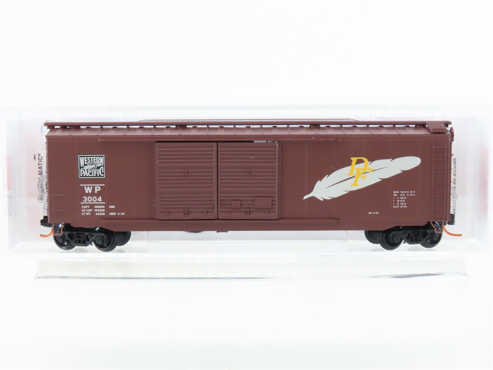 N Scale Micro-Trains MTL 03400340 WP Western Pacific Feather 50' Box Car #3004