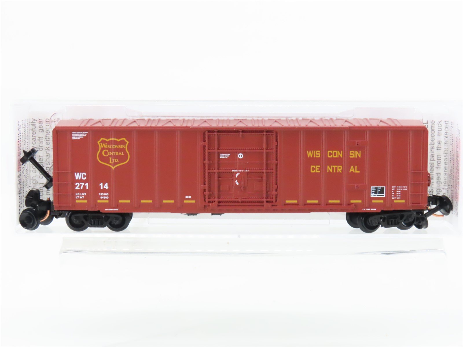 N Scale Micro-Trains MTL 27200 WC Wisconsin Central 50' Plug Door Box Car #27114