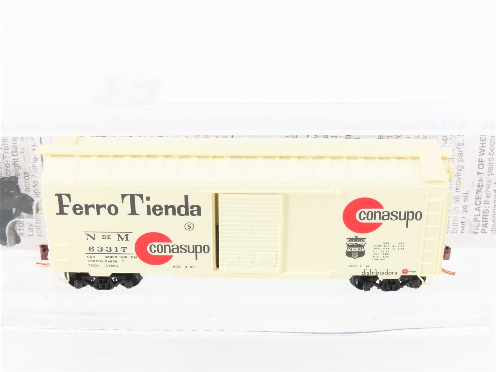 N Scale Micro-Trains MTL 02000730 NdeM Ferro Tienda 40' Box Car #63317