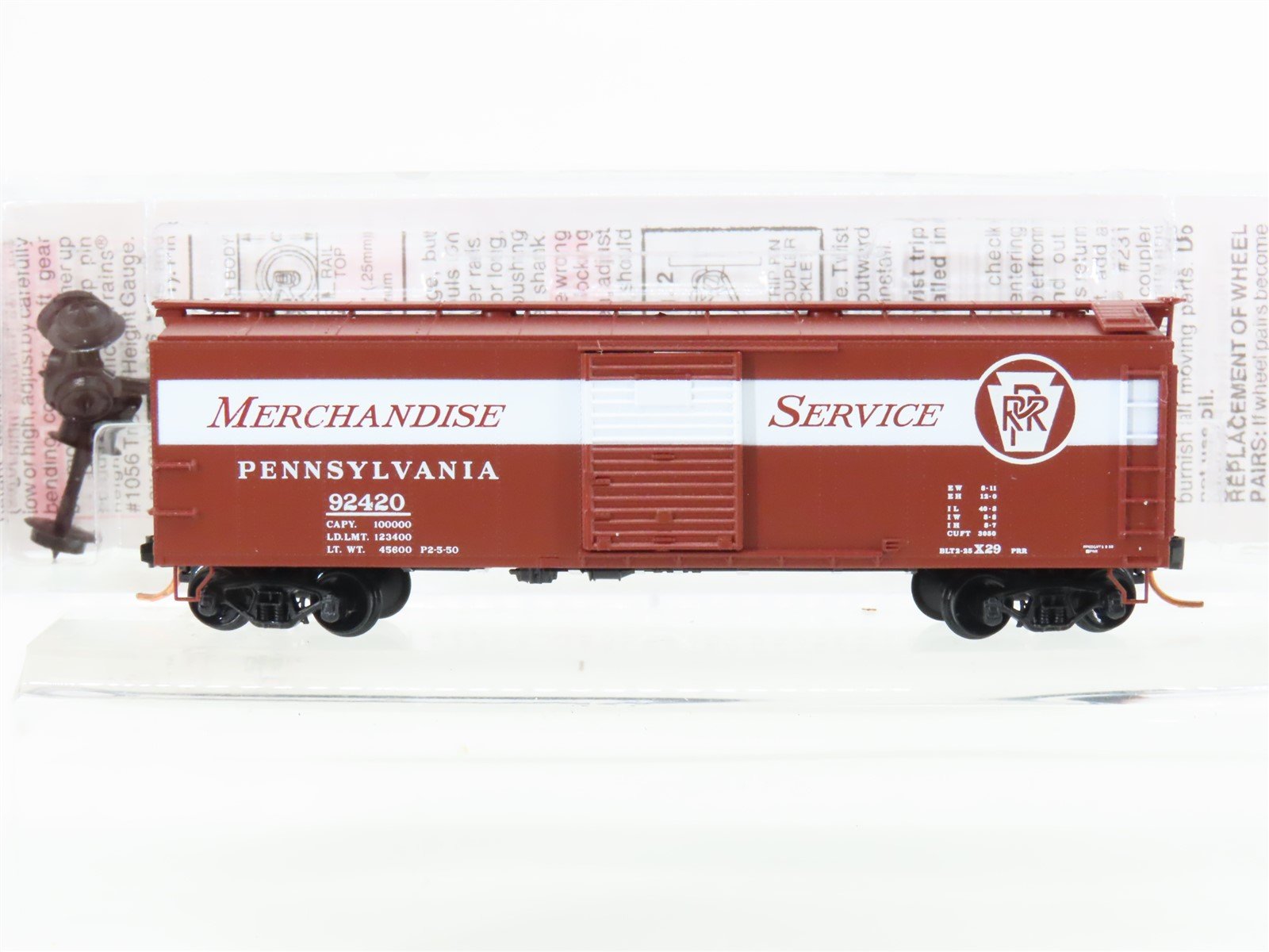 N Scale Micro-Trains MTL 12000720 PRR Merchandise Service 40' Box Car #92420