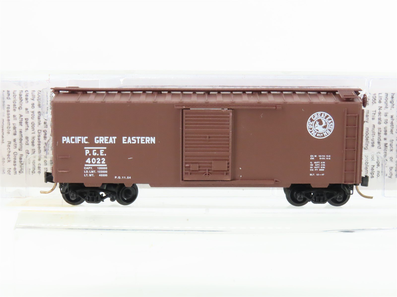 N Scale Micro-Trains MTL 20970 PGE Pacific Great Eastern 40' Box Car #4022