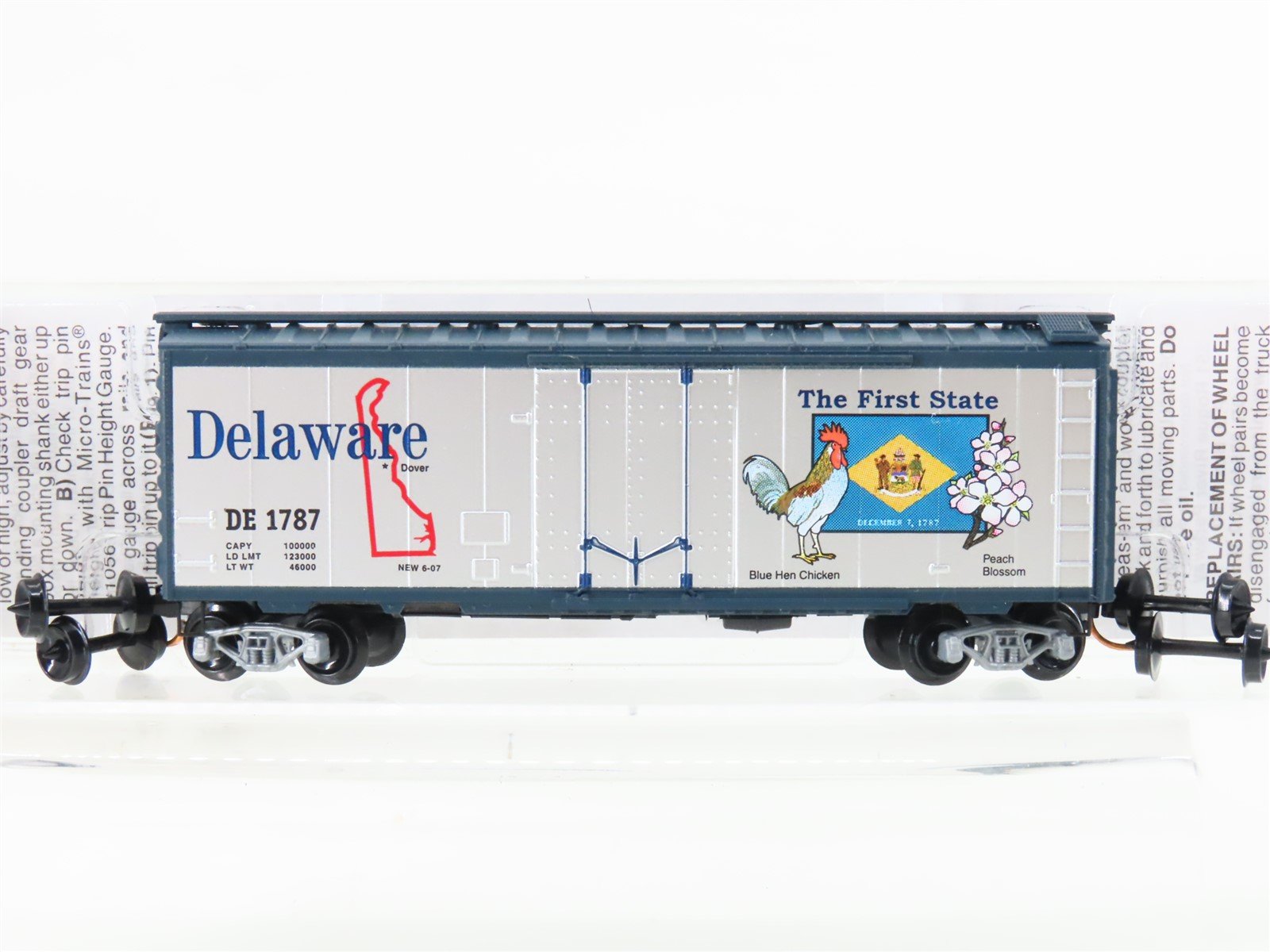 N Scale Micro-Trains MTL 02100414 DE Delaware Sate 40' Plug Door Box Car #1787