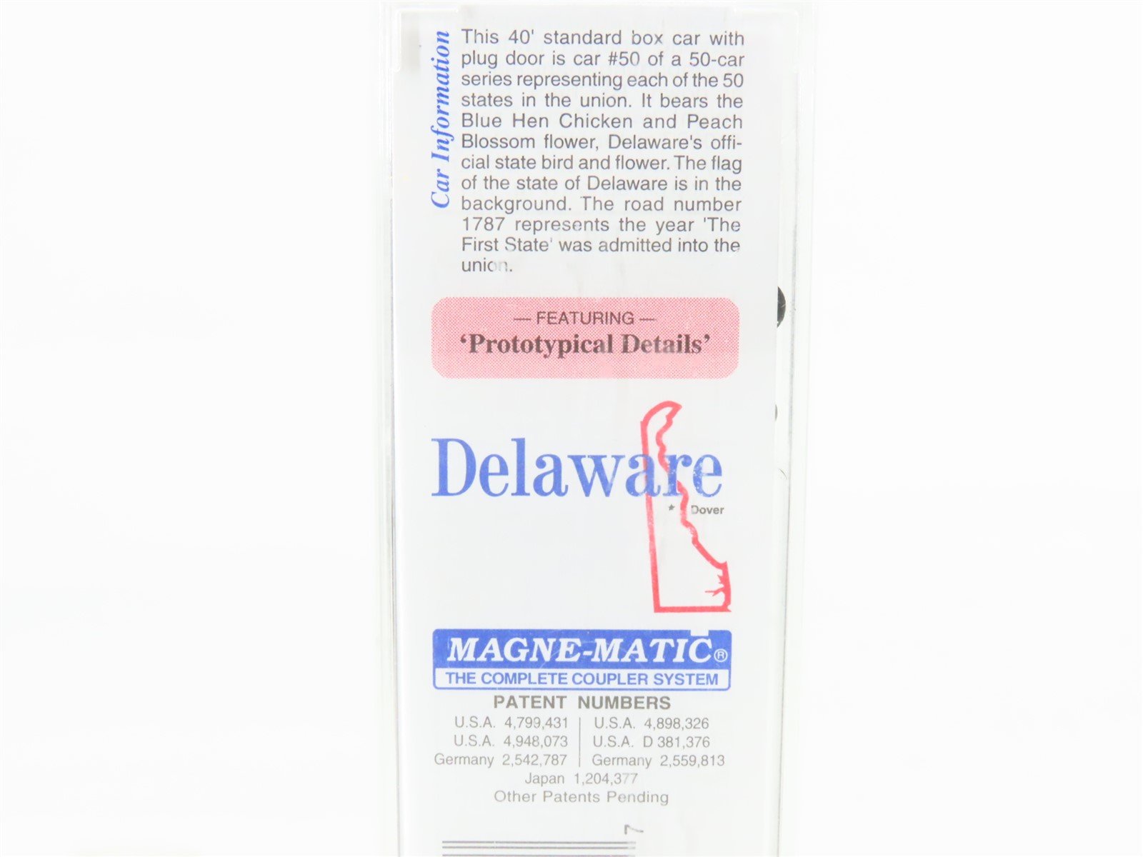 N Scale Micro-Trains MTL 02100414 DE Delaware Sate 40' Plug Door Box Car #1787