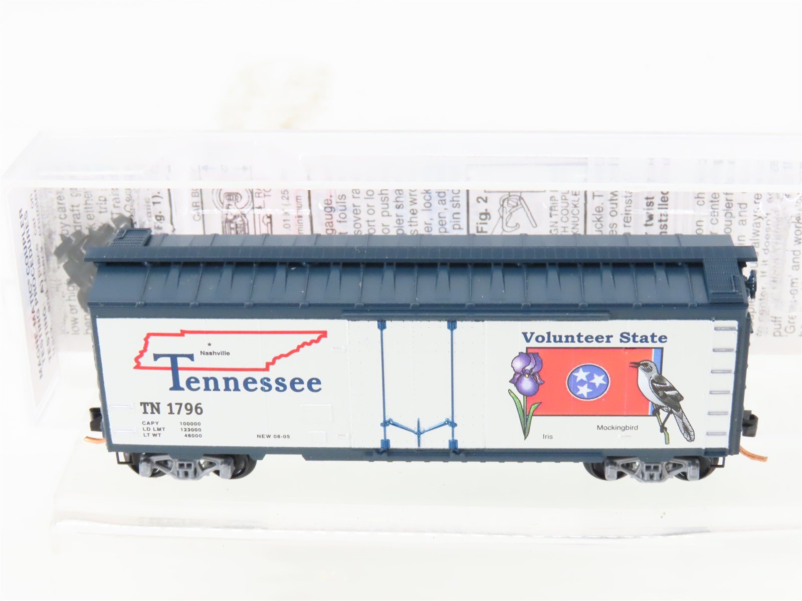 N Scale Micro-Trains MTL 02100392 TN Tennessee Sate 40' Plug Door Box Car #1796