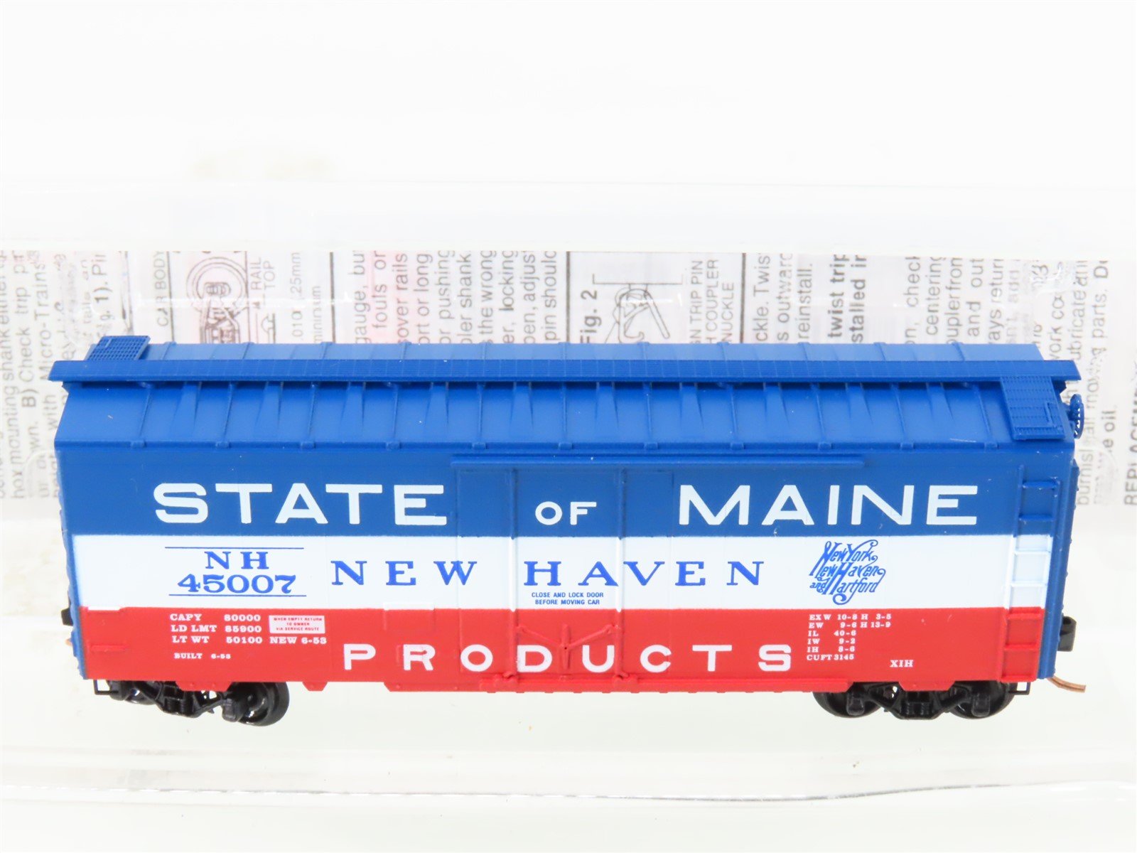 N Scale Micro-Trains MTL 21160 NH State Of Maine 40' Plug Door Box Car #45007