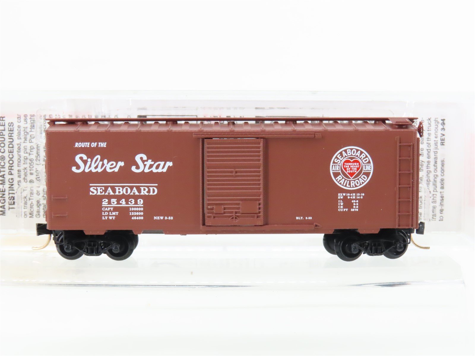 N Scale Micro-Trains MTL 20650 SAL "Heart" Silver Star 40' Box Car #25439