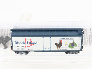 N Micro-Trains MTL 02100409 RI Rhode Island State 40' Plug Door Box Car #1790