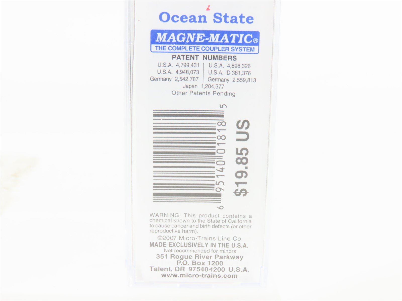 N Micro-Trains MTL 02100409 RI Rhode Island State 40' Plug Door Box Car #1790