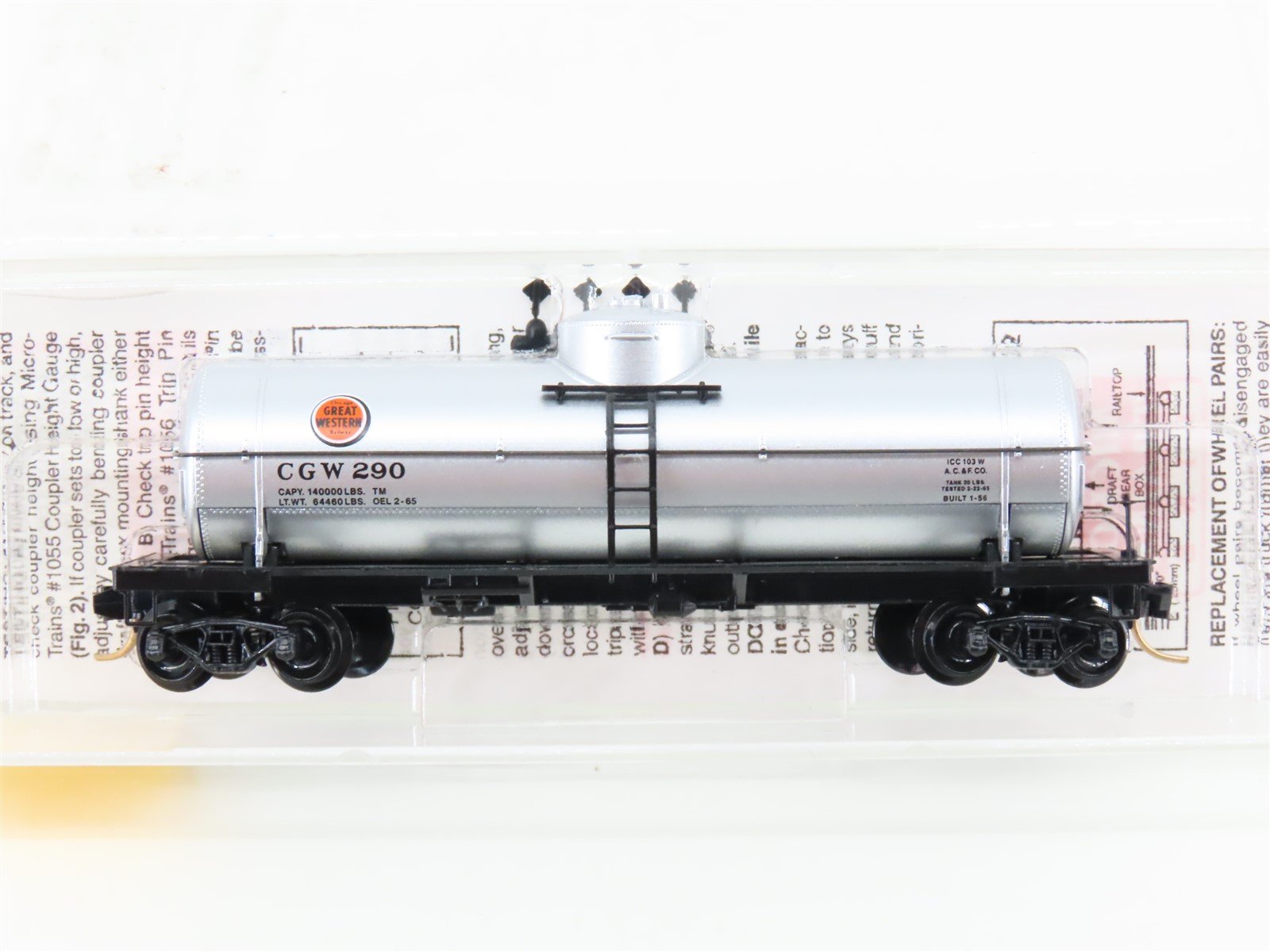 N Micro-Trains MTL 65400 CGW Chicago Great Western Single Dome Tank Car #290