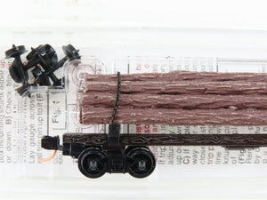 N Scale Micro-Trains MTL 113020 Undecorated 40' Skeleton Log Car w/ Log Load #2