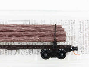 N Scale Micro-Trains MTL 113020 Undecorated 40' Skeleton Log Car w/ Log Load #2