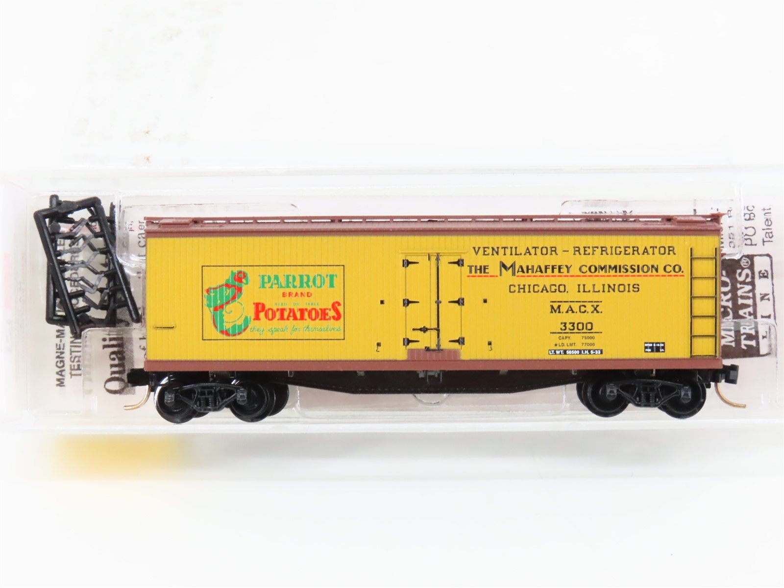 N Scale Micro-Trains MTL 49480 MACX Parrot Potatoes 40' Wood Reefer #3300