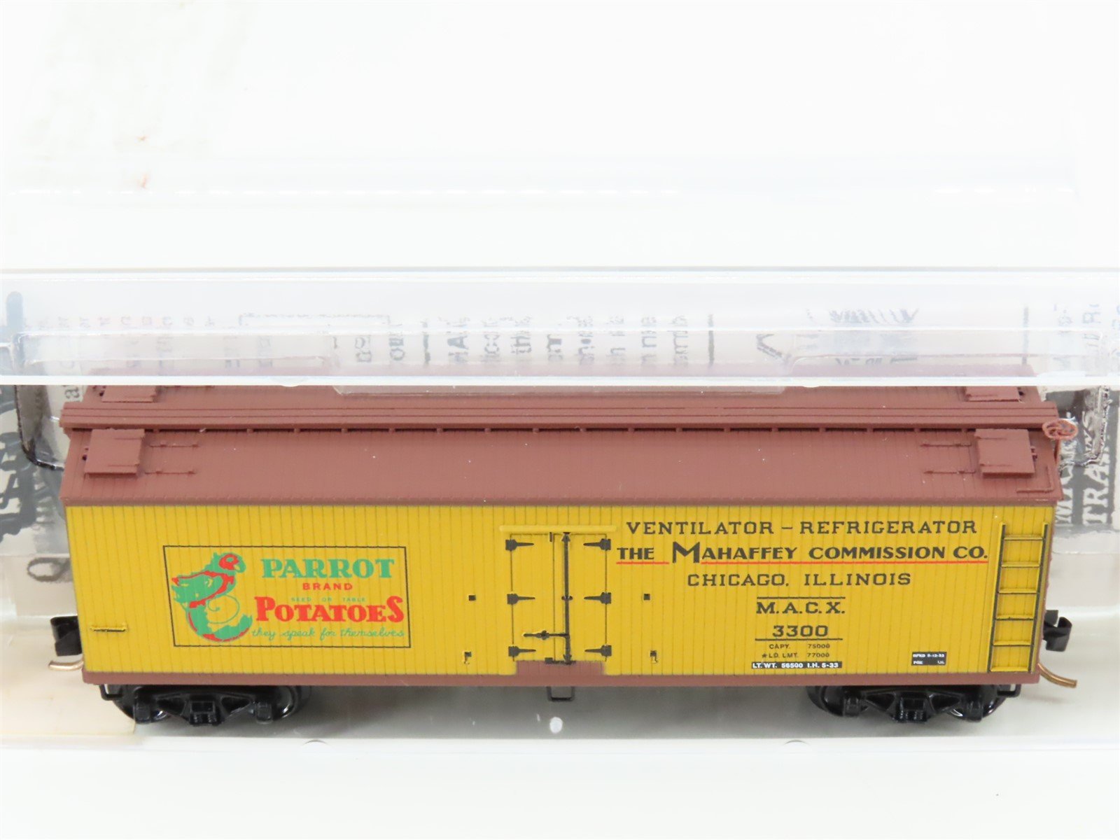 N Scale Micro-Trains MTL 49480 MACX Parrot Potatoes 40' Wood Reefer #3300