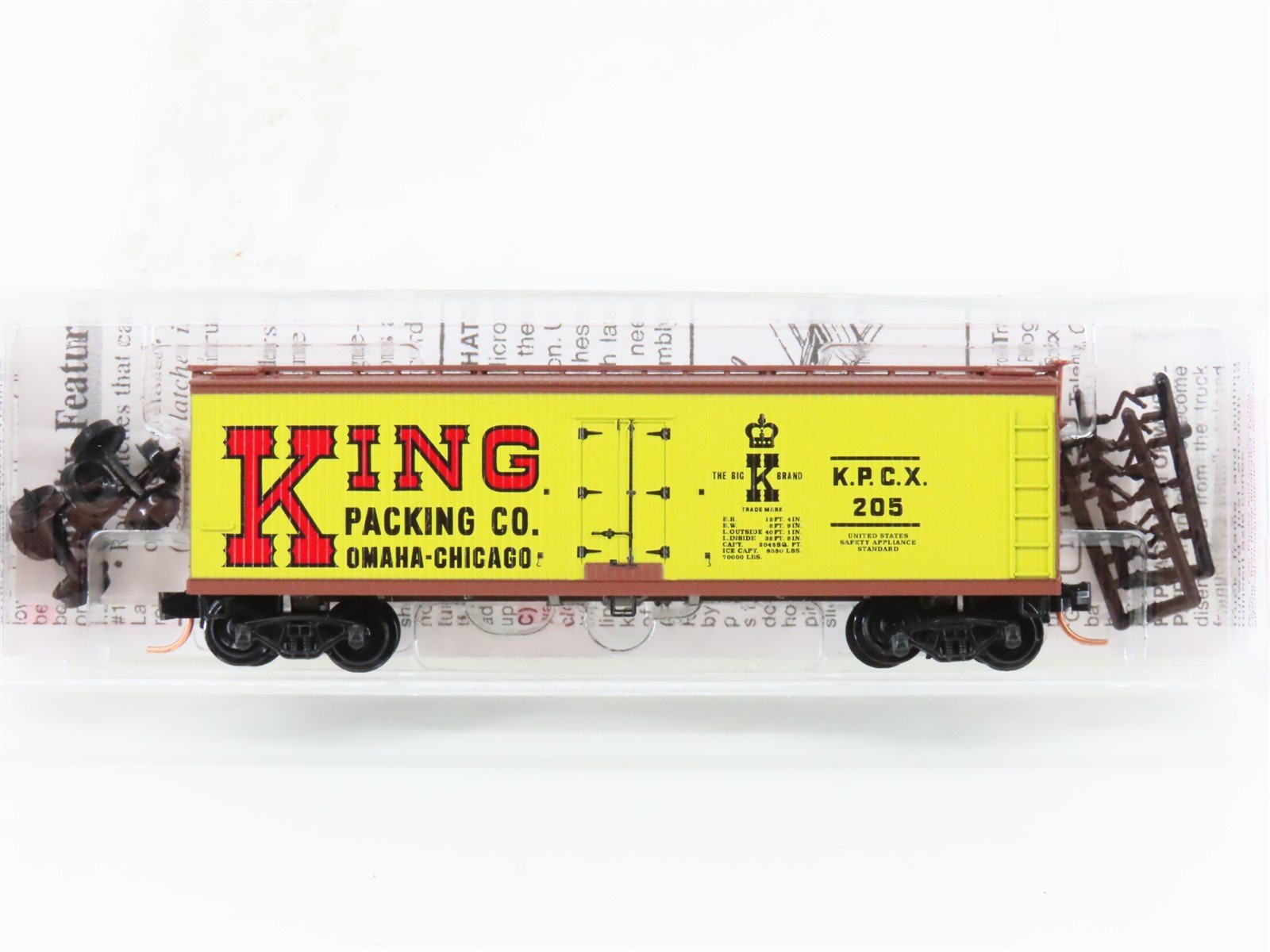 N Scale Micro-Trains MTL 49120 KPCX King Packing Co. 40' Wood Reefer #205
