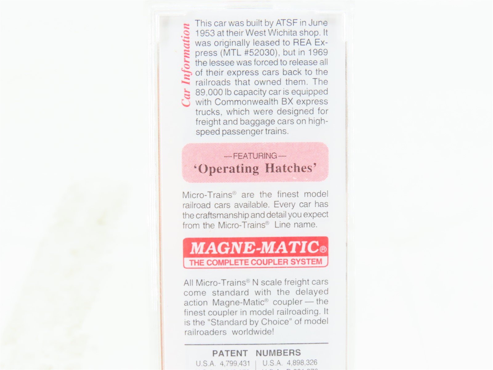 N Scale Micro-Trains MTL 52050 SFRD Santa Fe Plug Door Express Reefer #5033
