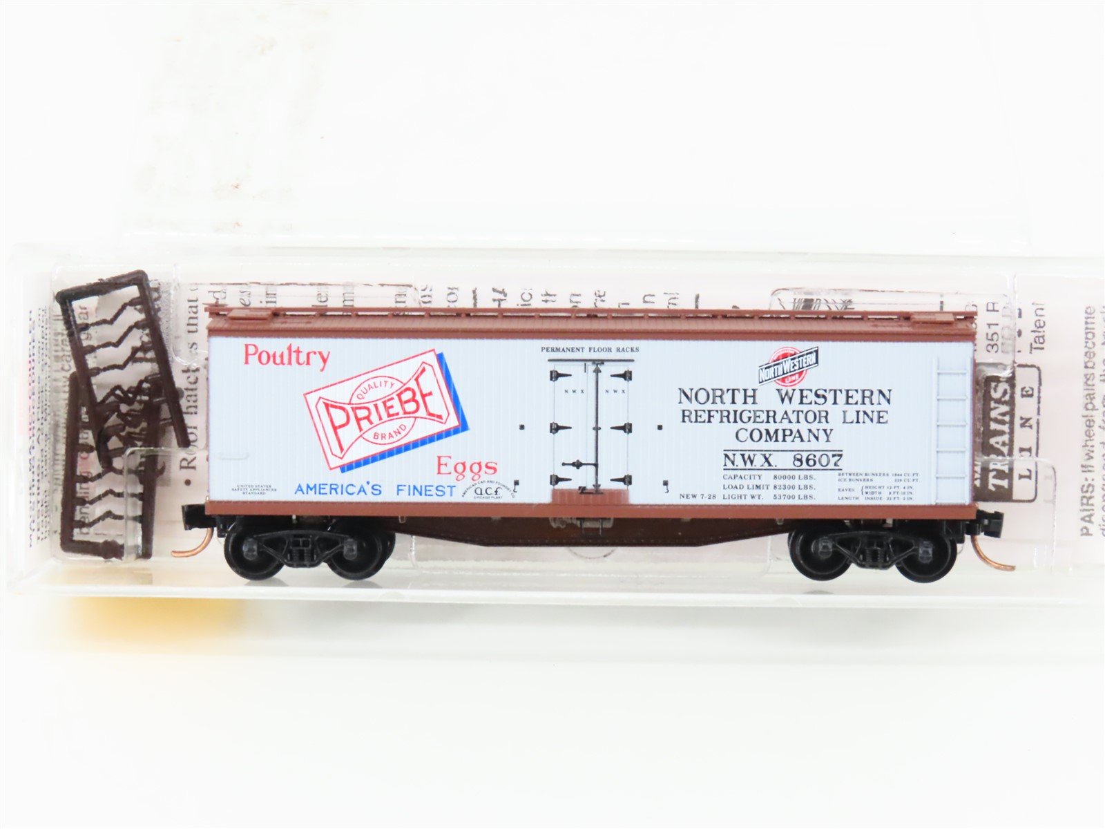 N Scale Micro-Trains MTL 49520 NWX North Western "Priebe" 40' Reefer #8607
