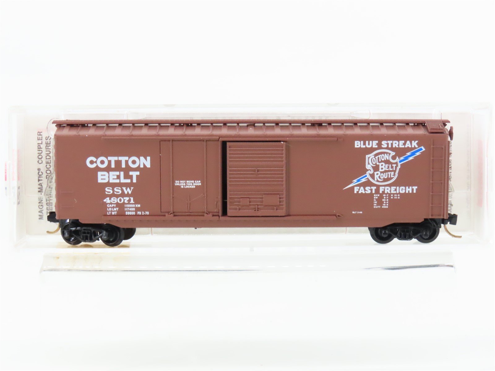 N Scale Micro-Trains MTL 33060 SSW Cotton Belt Blue Streak 50' Box Car #48071