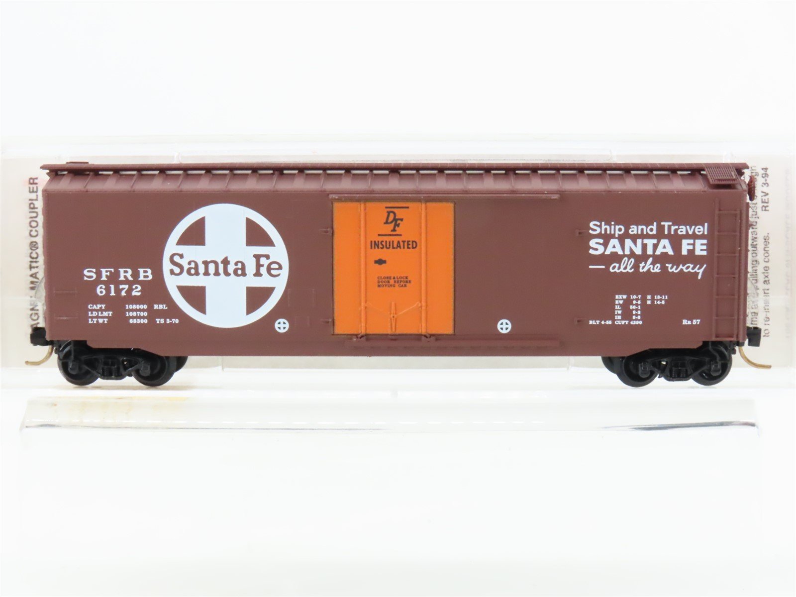 N Scale Micro-Trains MTL 32050/3 SFRB Santa Fe 50' Plug Door Box Car #6172
