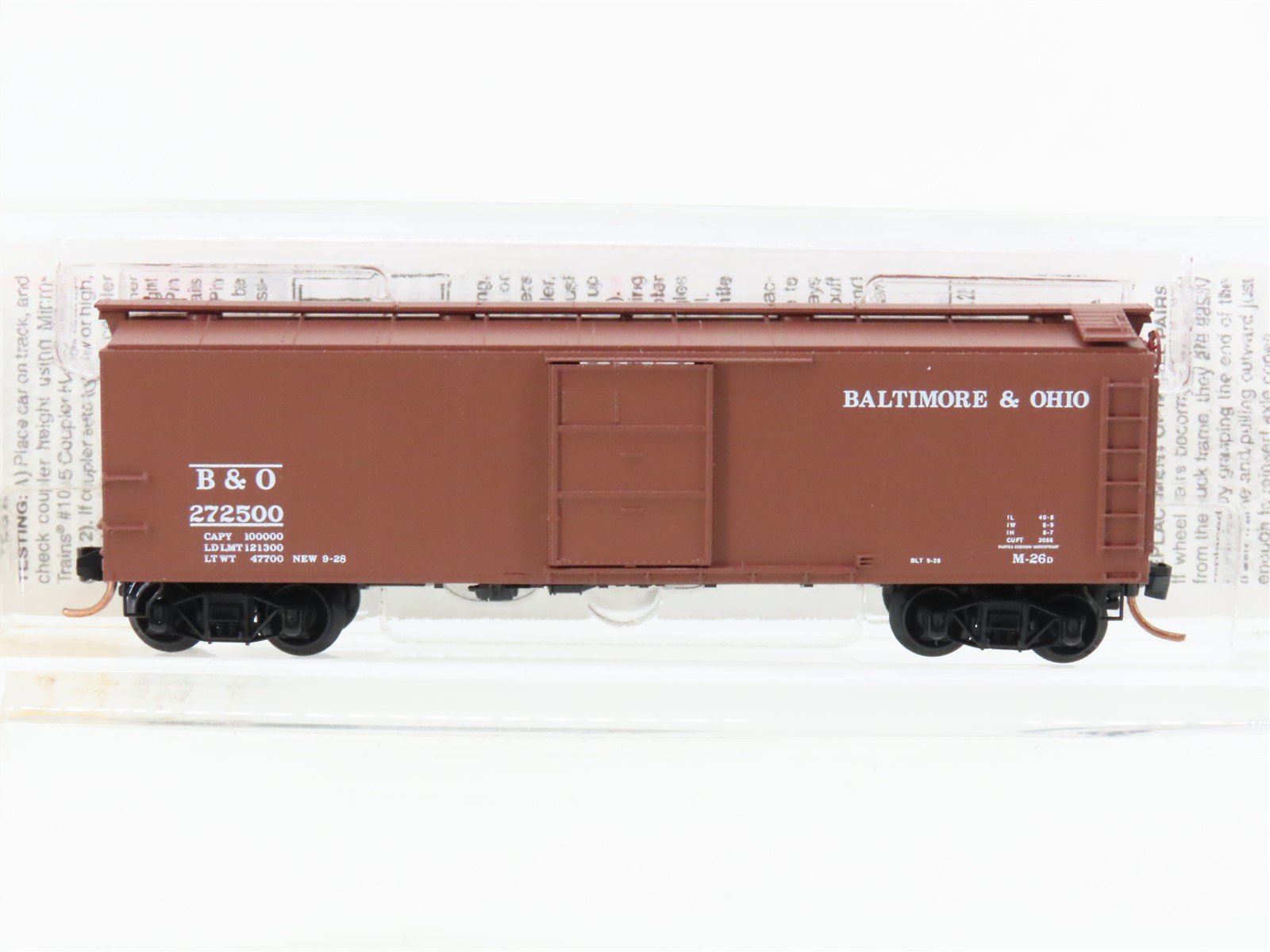 N Scale Micro-Trains MTL 120210 B&O Baltimore & Ohio 40' Box Car #272500
