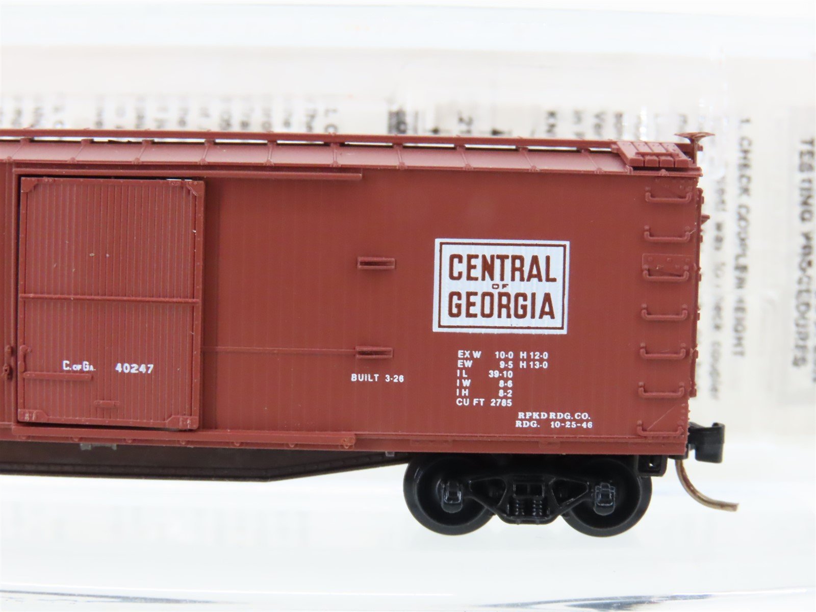 N Scale Micro-Trains MTL 39150 CG Central of Georgia 40' Wood Box Car #40247