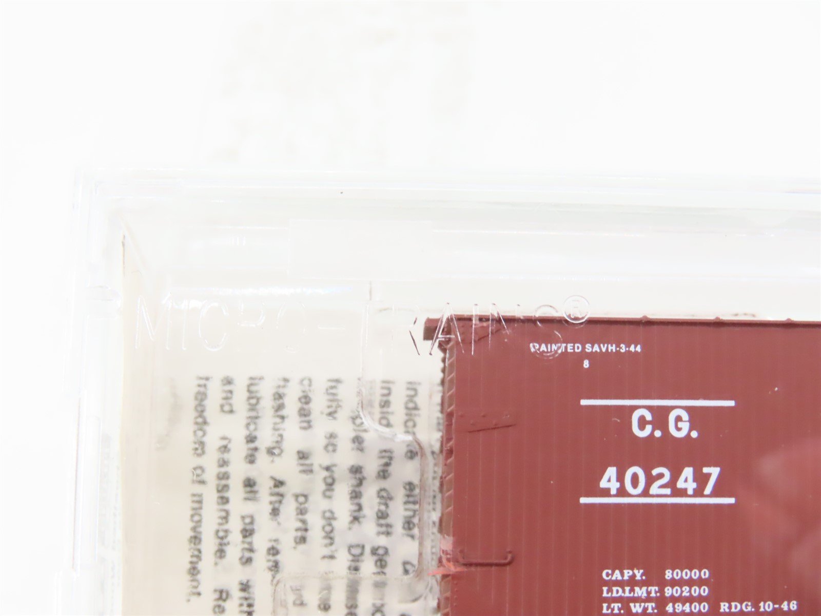 N Scale Micro-Trains MTL 39150 CG Central of Georgia 40' Wood Box Car #40247