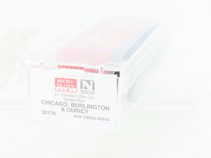 N Scale Micro-Trains MTL 20170 CB&Q Burlington Route 40' Box Car #62944