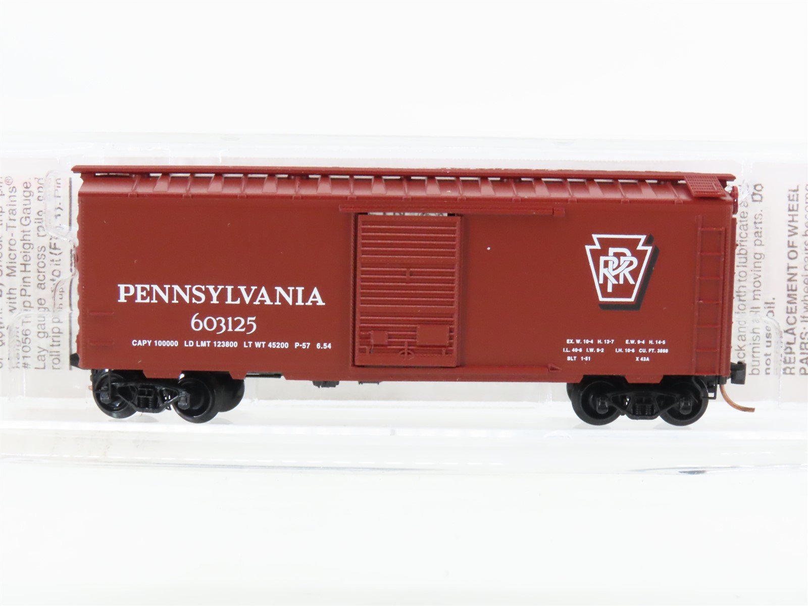 N Scale Micro-Trains MTL 20780 PRR Pennsylvania 40' Single Door Box Car #603125