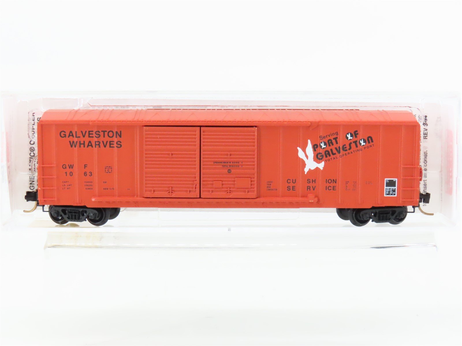 N Micro-Trains MTL 30040 GWF Galveston Wharves 50' Double Door Box Car #1063