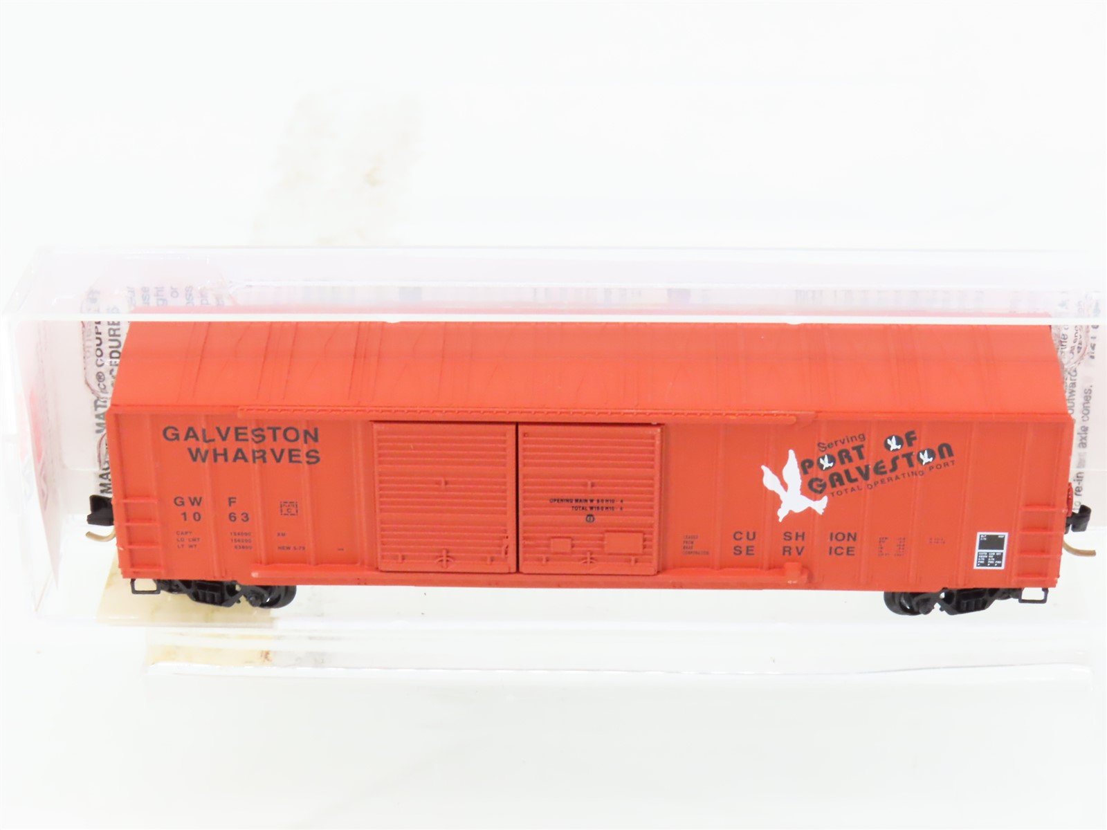 N Micro-Trains MTL 30040 GWF Galveston Wharves 50' Double Door Box Car #1063