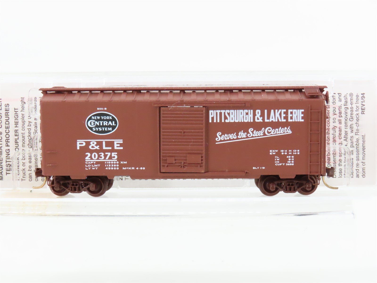 N Scale Micro-Trains MTL 20410 P&LE Pittsburgh & Lake Erie 40' Box Car #20375