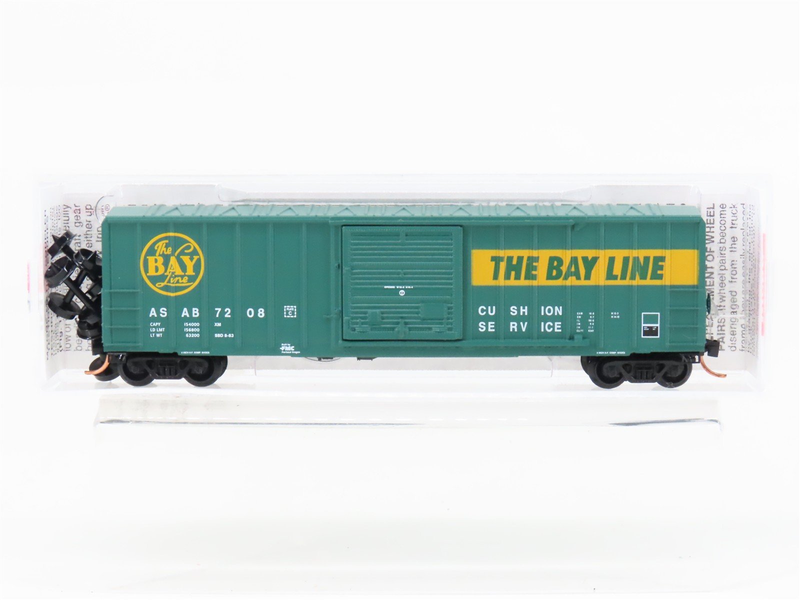 N Scale Micro-Trains MTL 25630 ASAB The Bay Line 50' Single Door Box Car #7208