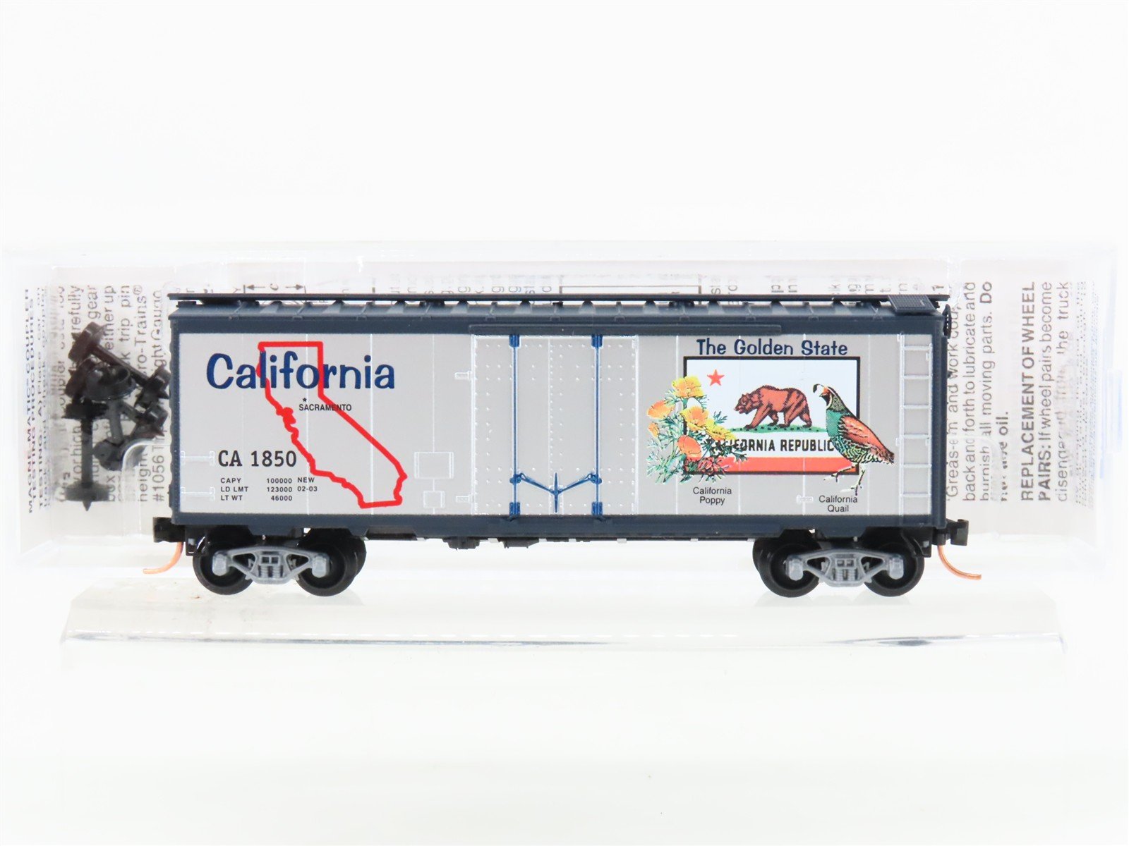 N Scale Micro-Trains MTL 21330 CA California State 40' Plug Door Box Car #1850