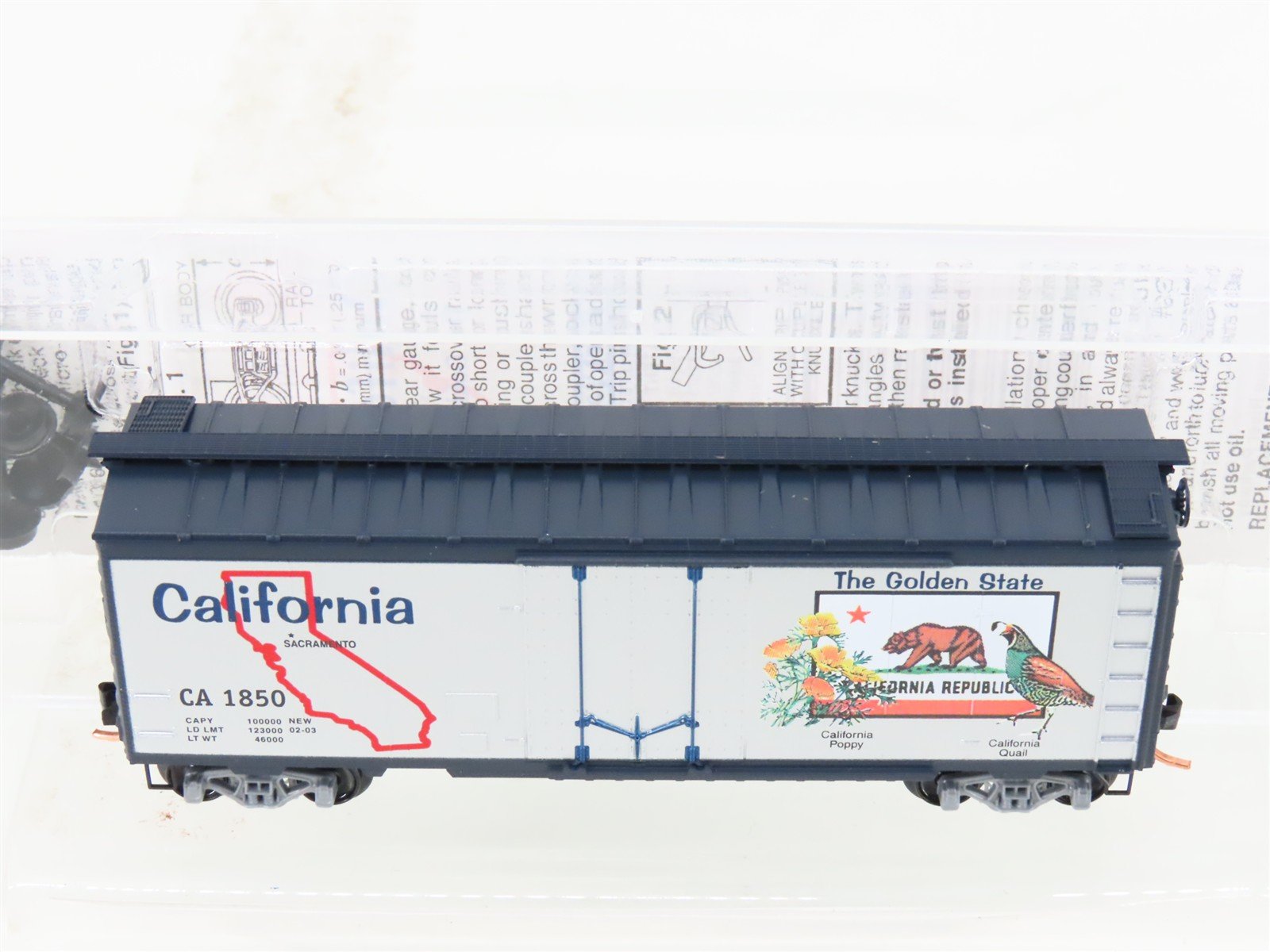 N Scale Micro-Trains MTL 21330 CA California State 40' Plug Door Box Car #1850