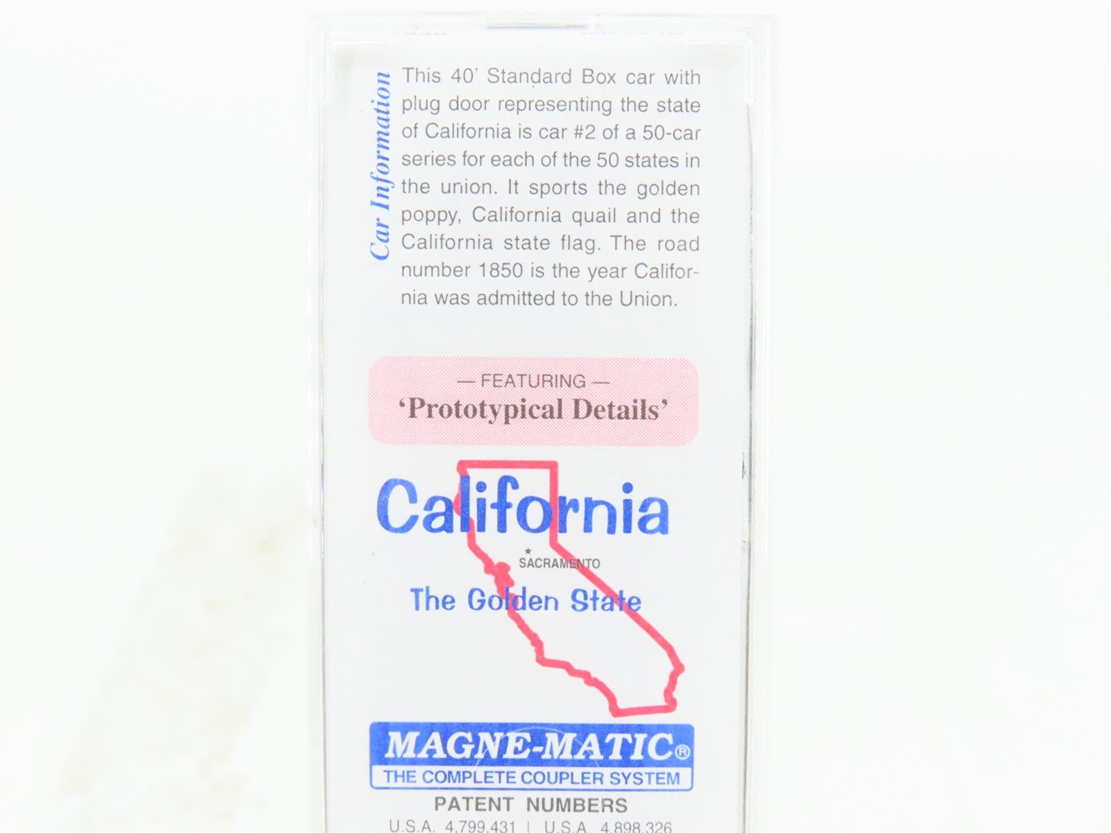 N Scale Micro-Trains MTL 21330 CA California State 40' Plug Door Box Car #1850