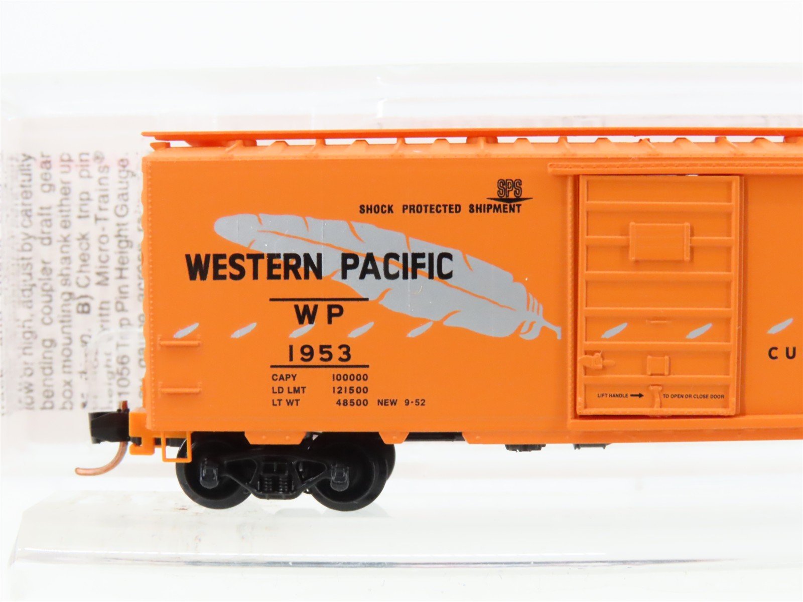 N Scale Micro-Trains MTL 20506 WP Western Pacific Feather 40' Box Car #1953