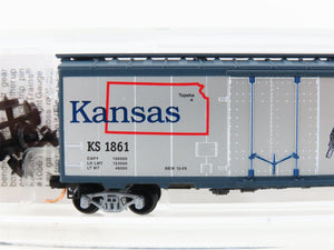 N Scale Micro-Trains MTL 02100396 KS Kansas State 40' Plug Door Box Car #1861