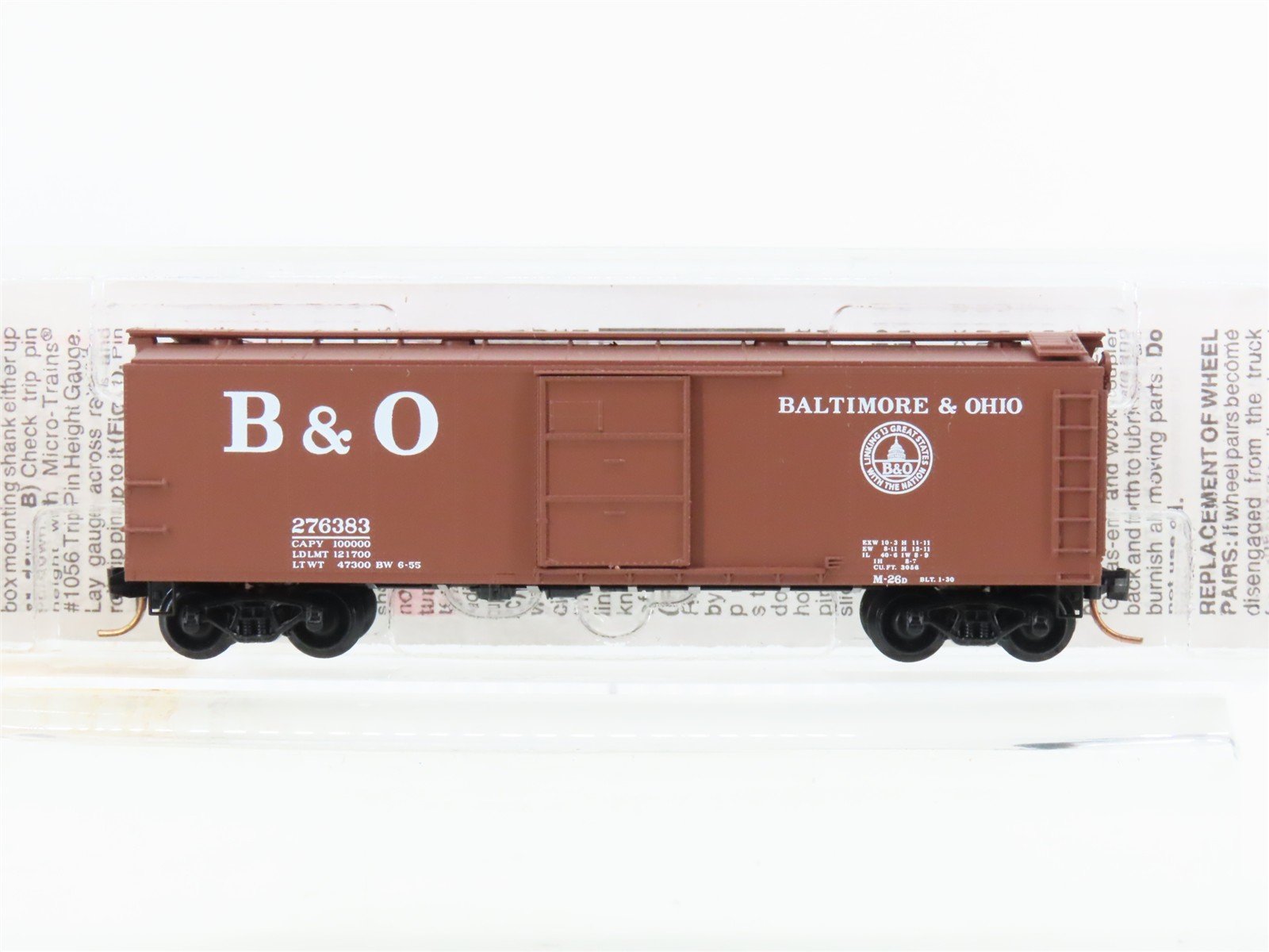 N Scale Micro-Trains MTL 120240 B&O Baltimore & Ohio 40' Box Car #276383