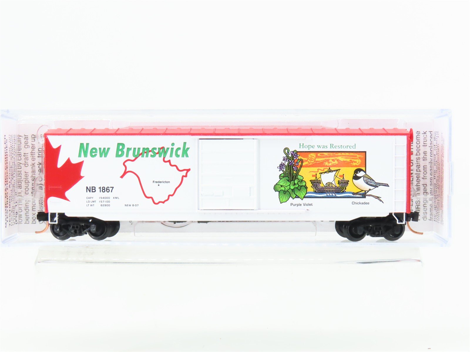 N Scale Micro-Trains MTL 07700158 NB New Brunswick Provincial 50' Box Car #1867