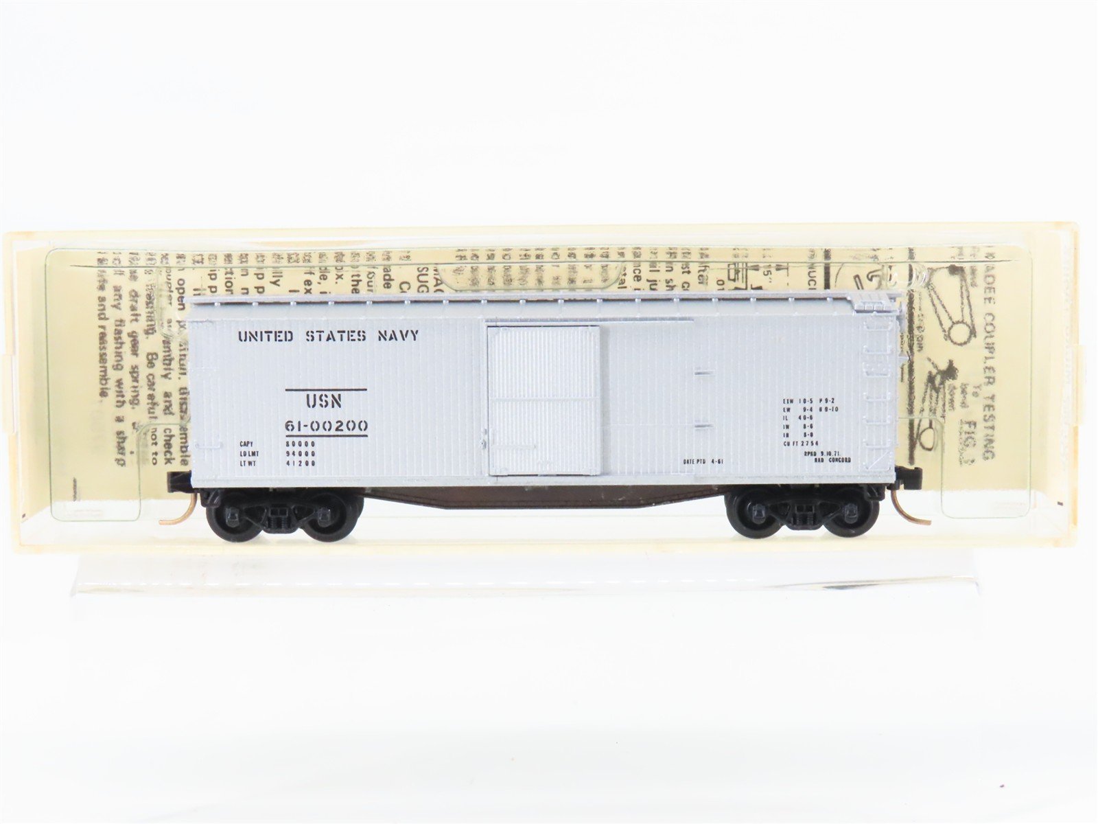 N Scale Kadee Micro-Trains MTL 42050 USN US Navy 40' Box Car #61-00200