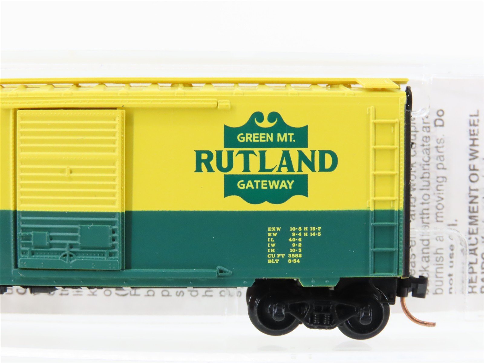 N Scale Micro-Trains MTL 20146 RUT Rutland Green Mt Gateway 40' Box Car #100