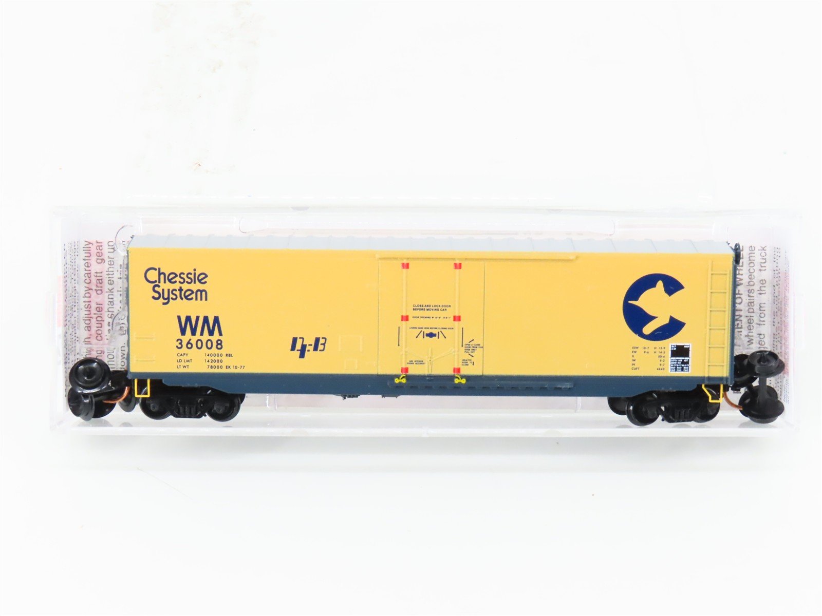 N Scale Micro-Trains MTL 03800320 WM Chessie System 50' Plug Door Box Car #36008