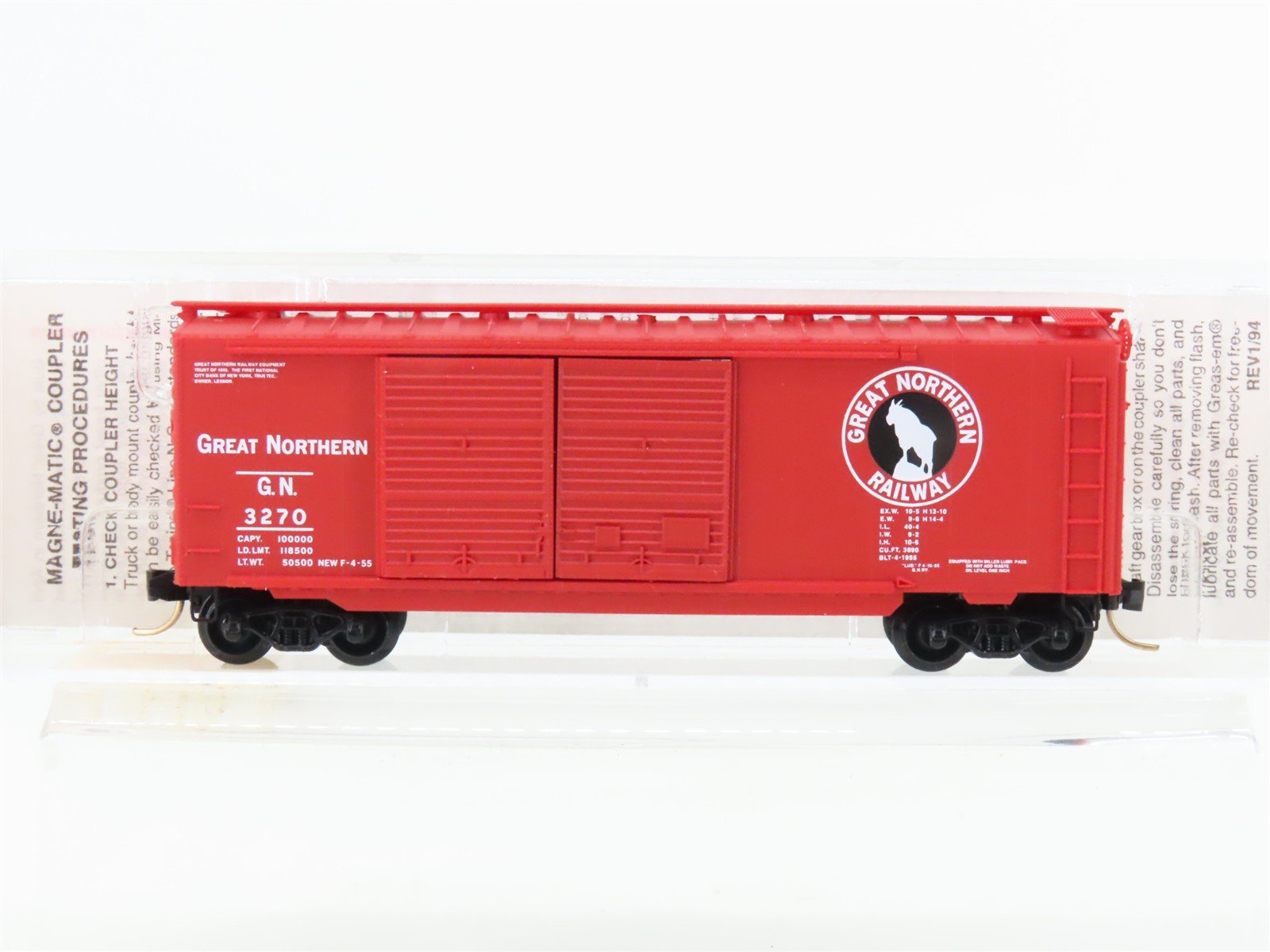N Micro-Trains MTL 23060 GN Great Northern Railway 40' Double Door Box Car #3270