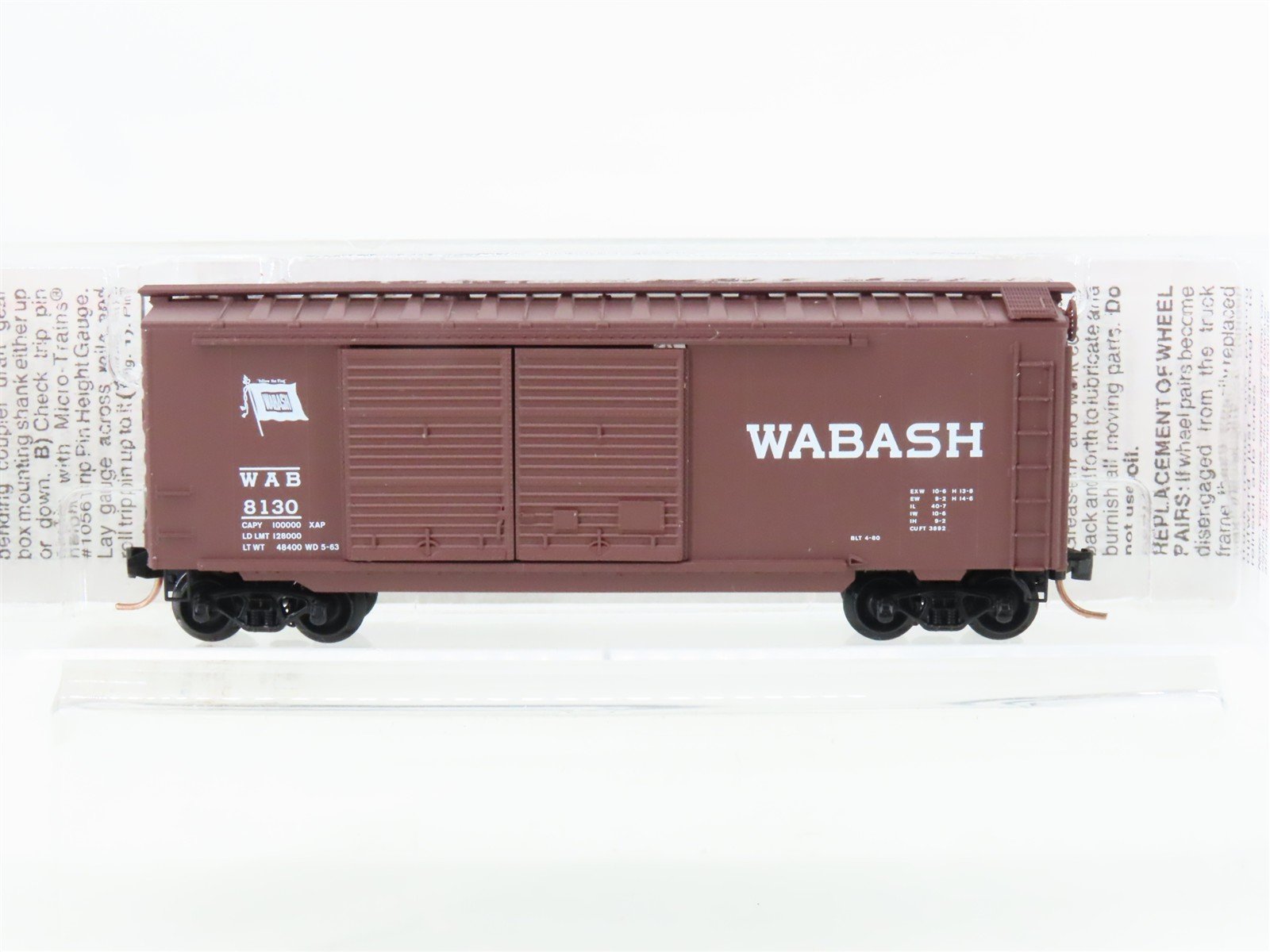 N Scale Micro-Trains MTL 23130 WAB Wabash 40' Double Doors Box Car #8130
