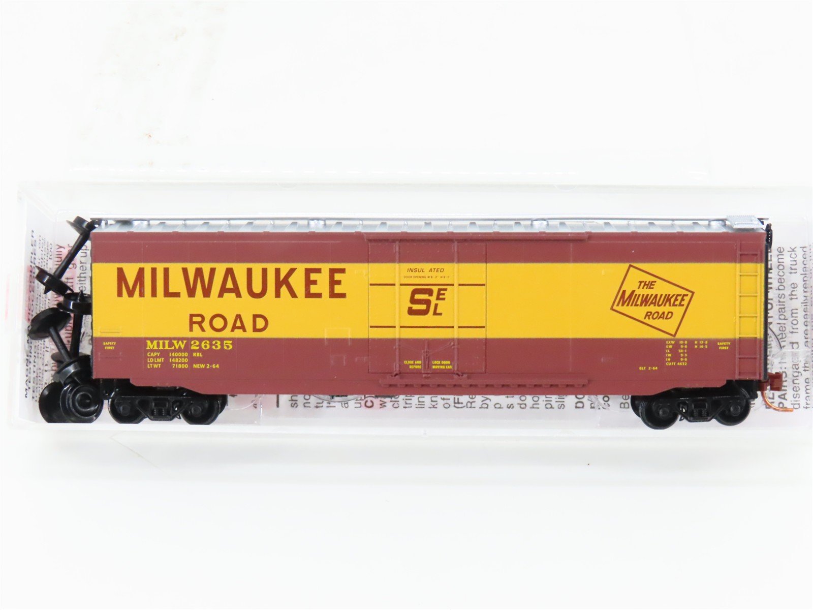 N Micro-Trains MTL 03200420 MILW Milwaukee Road 50' Plug Door Box Car #2635